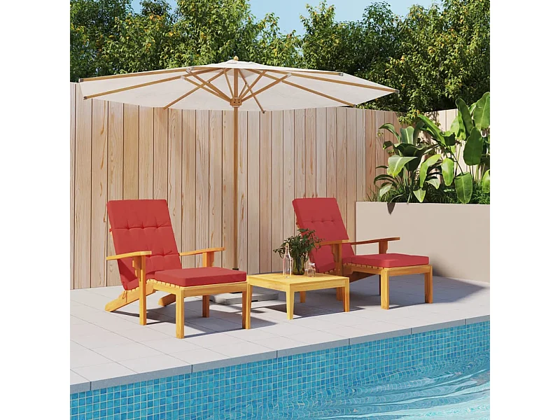 Coussins de chaise longue Lot de 2 rouge tissu oxford OFR30421