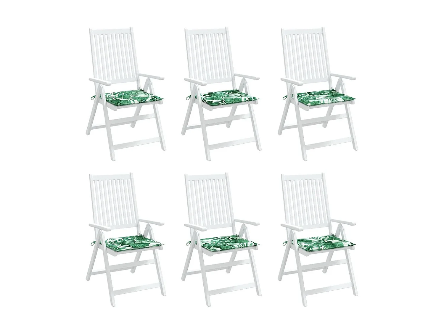 Coussins de chaise Lot de 6 motif de feuilles 50x50x3 cm tissu OFR84285