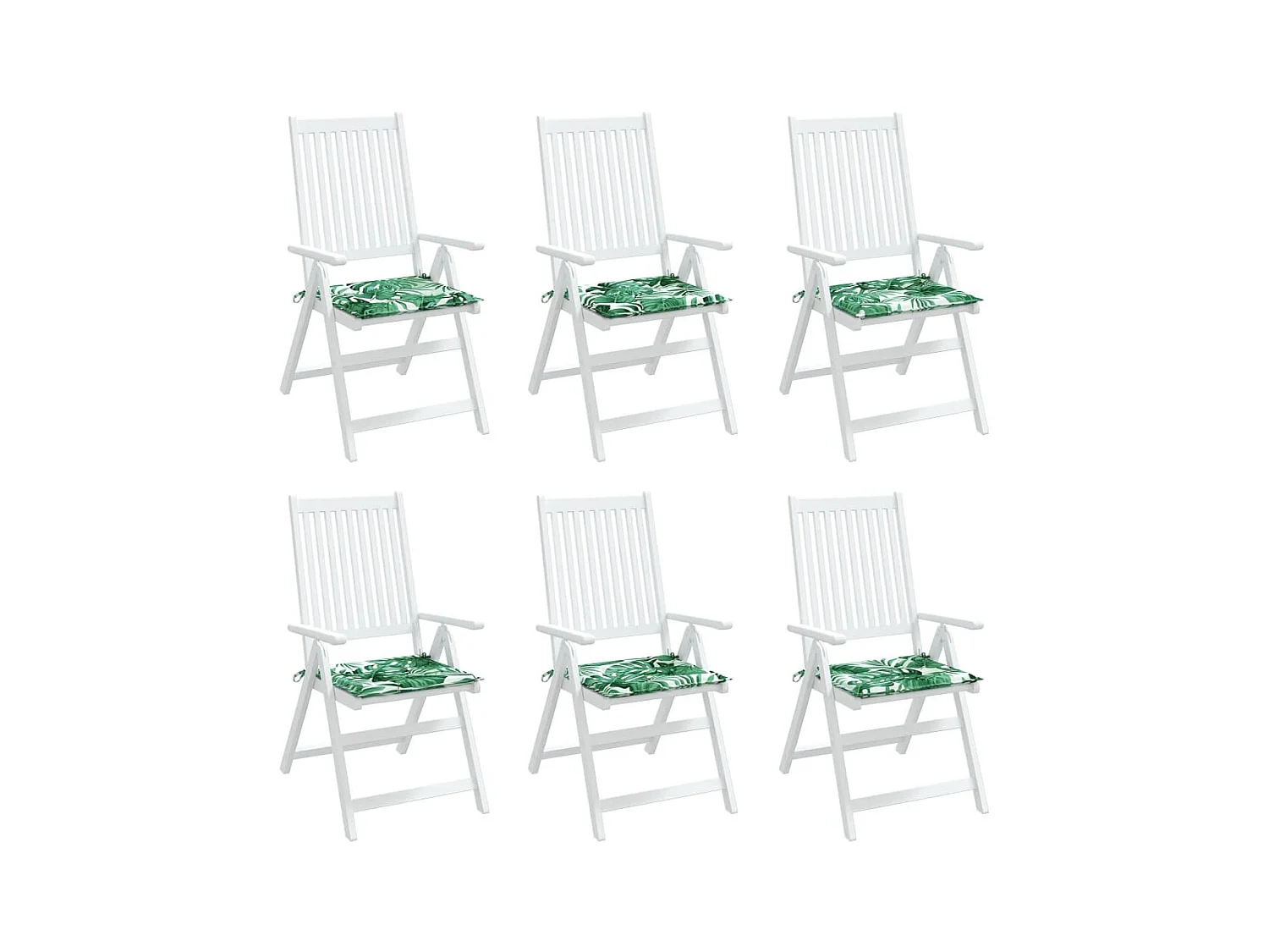 Coussins de chaise Lot de 6 motif de feuilles 50x50x3 cm tissu OFR84285