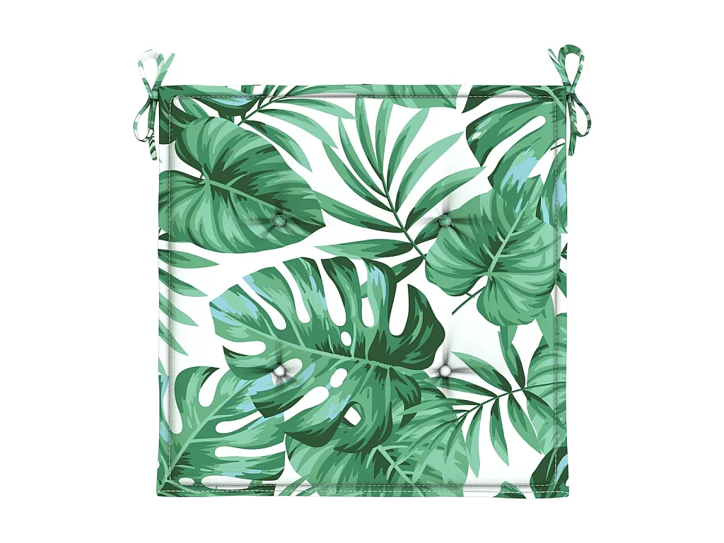 Coussins de chaise Lot de 6 motif de feuilles 50x50x3 cm tissu OFR84285