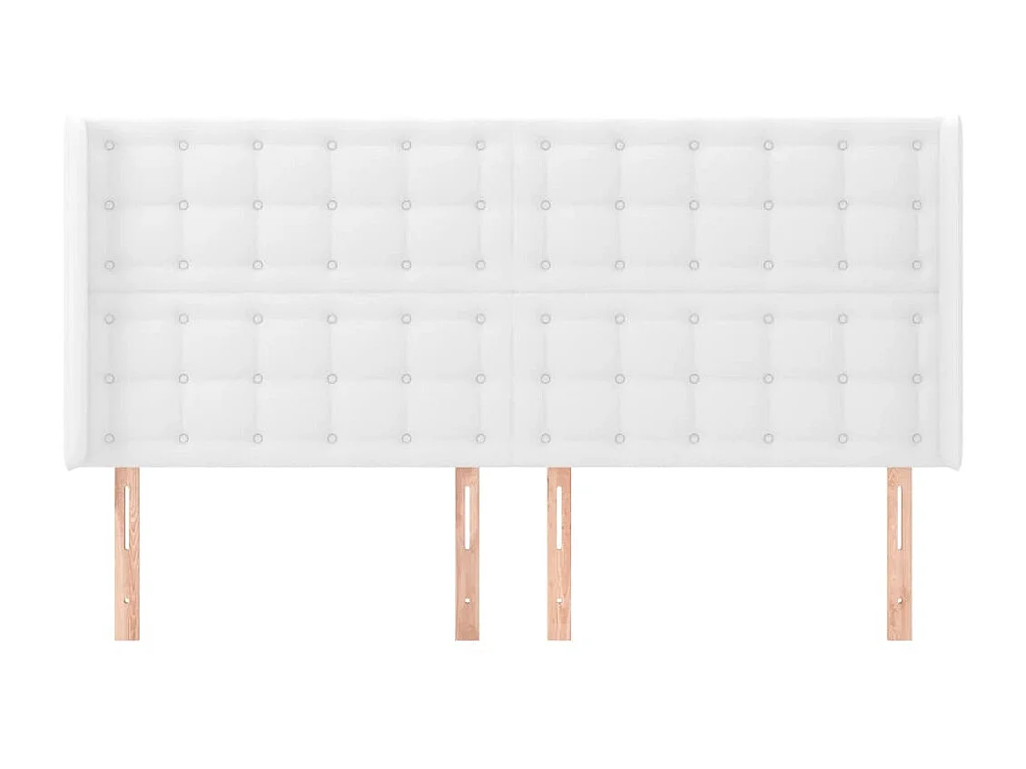 Tête de lit avec oreilles Blanc 183x16x118/128 cm Similicuir POI94792 BonneVie Meuble