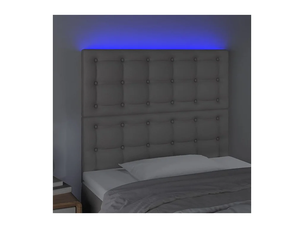LED Kopfteil,Bettkopfteil Grau 80x5x118/128 cm Kunstleder -gkd669929