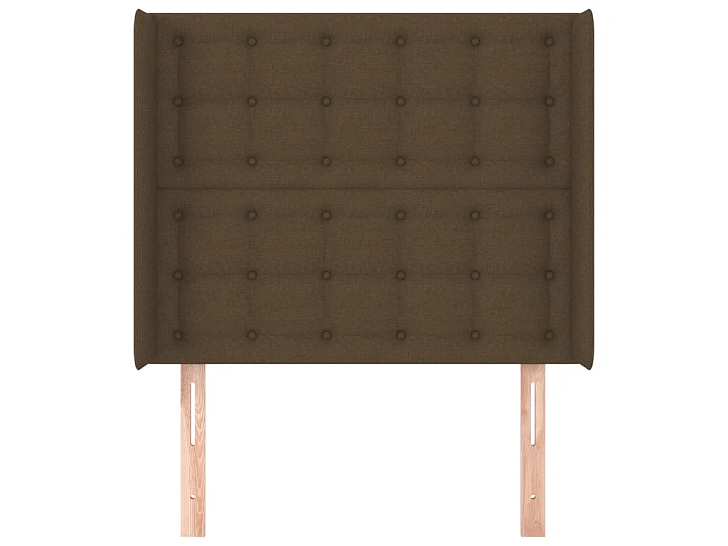 Tête de lit avec oreilles Marron foncé 103x16x118,128 cm Tissu LWE47331 BonneVie Meuble
