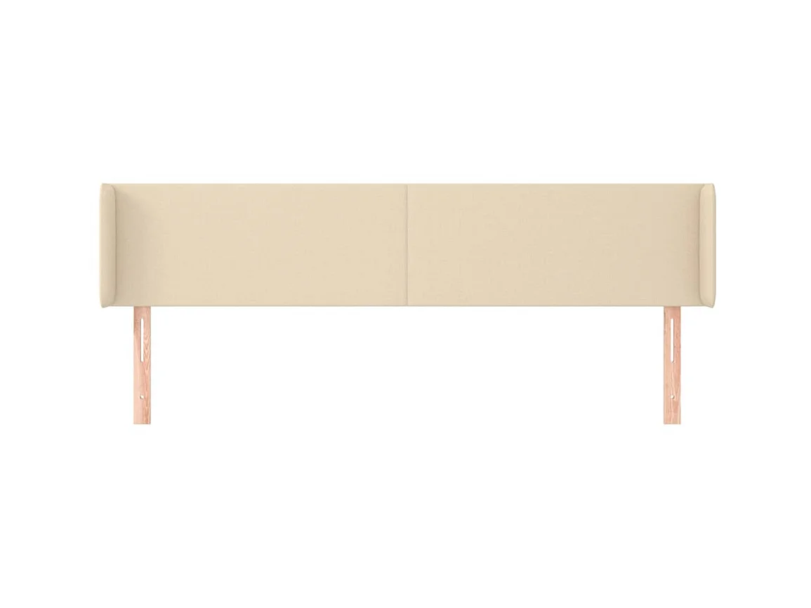 Tête de lit avec oreilles Crème 203x16x78/88 cm Tissu POI70247 BonneVie Meuble