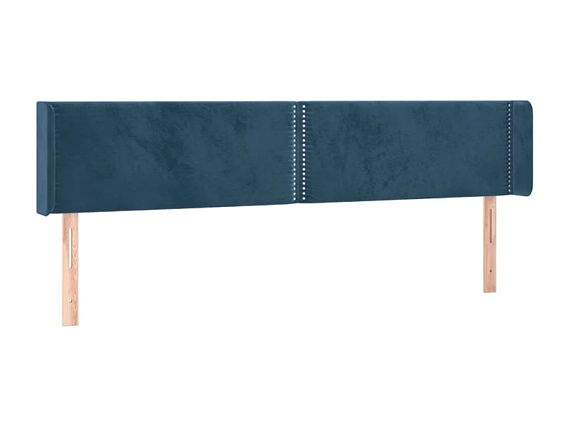 Tête de lit avec oreilles Bleu foncé 203x16x78/88 cm Velours POI15940 BonneVie Meuble