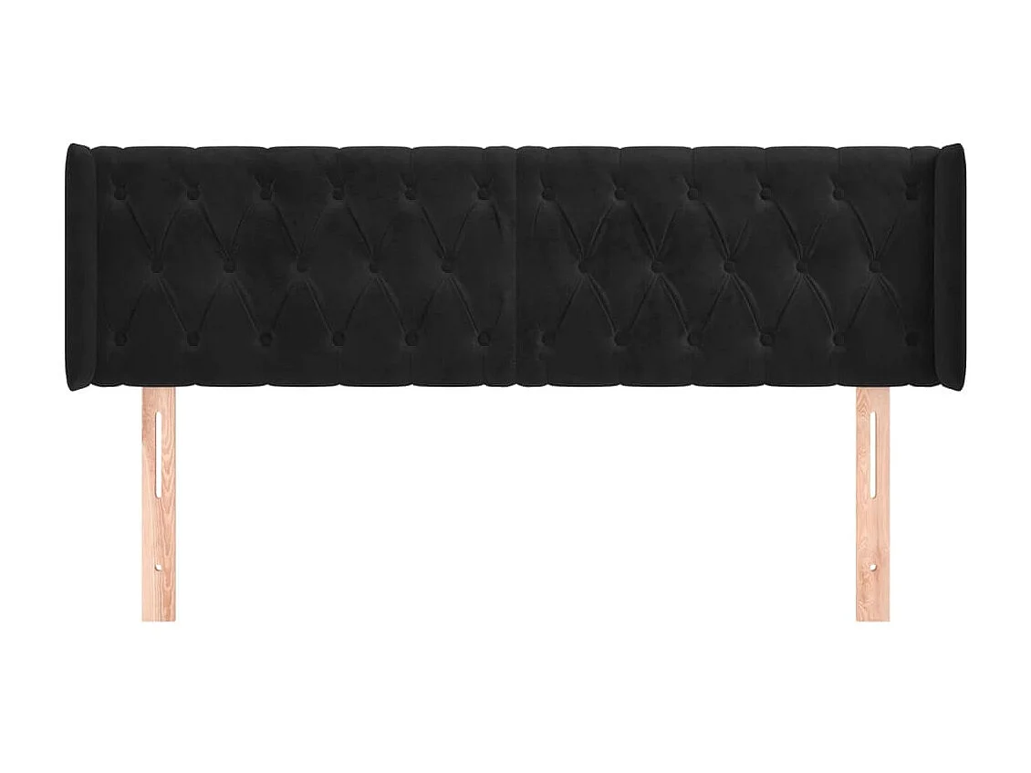 Kopfteil,Bettkopfteil mit Ohren Schwarz 147x16x78/88 cm Samt -gkd71506