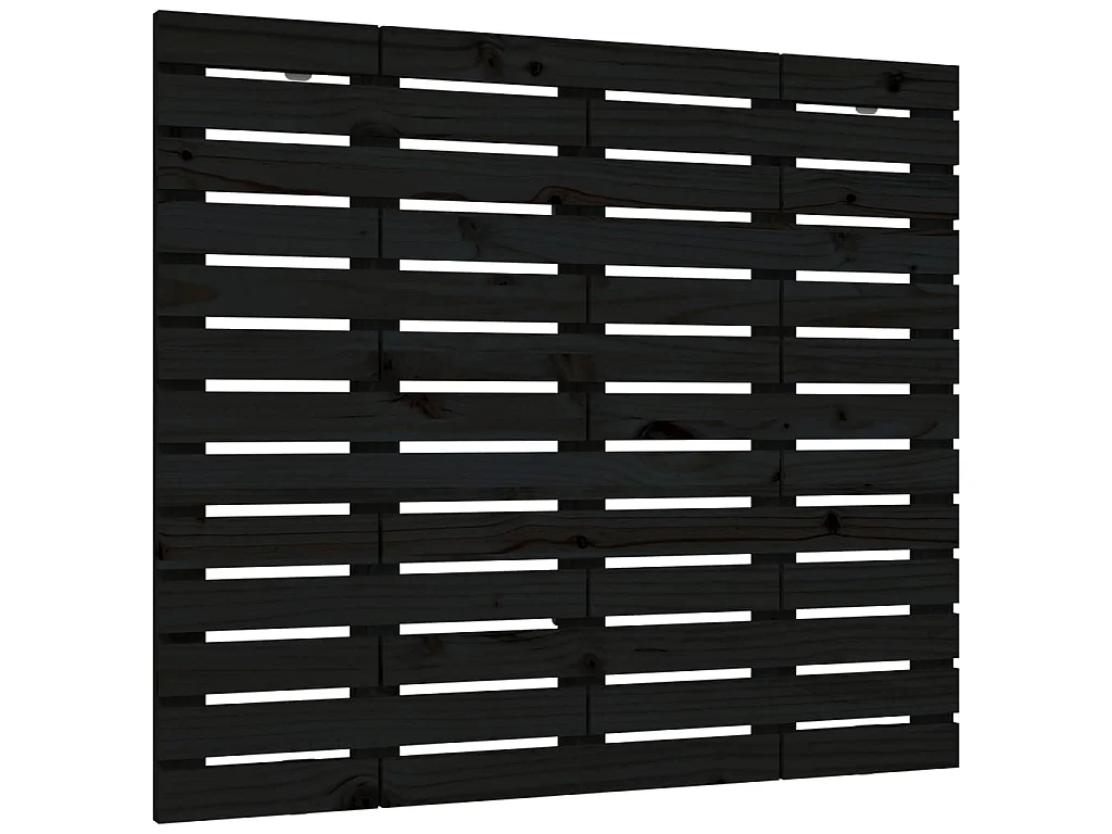 Cabecero de cama de pared madera maciza pino negro 106x3x91,5cm ES51454