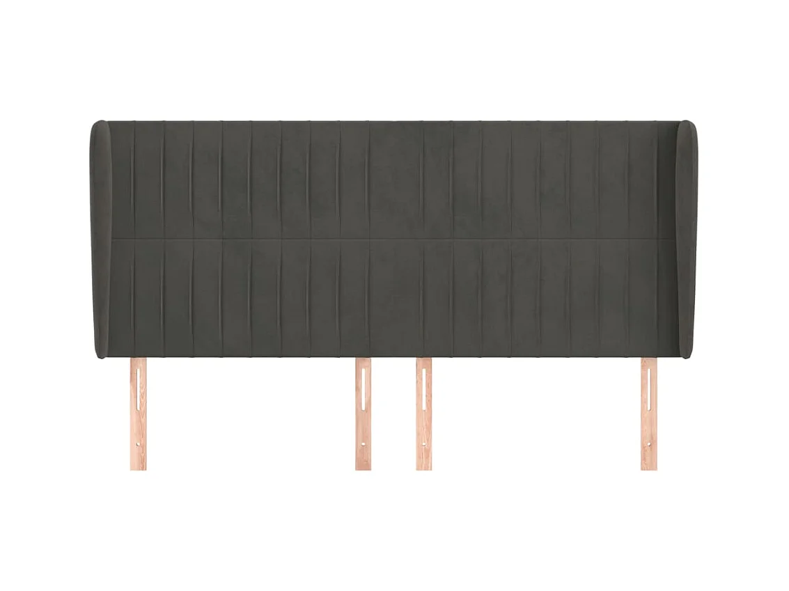 Testiera | Testata del letto ad Orecchio GrigioScuro 203x23x118/128cm in Velluto