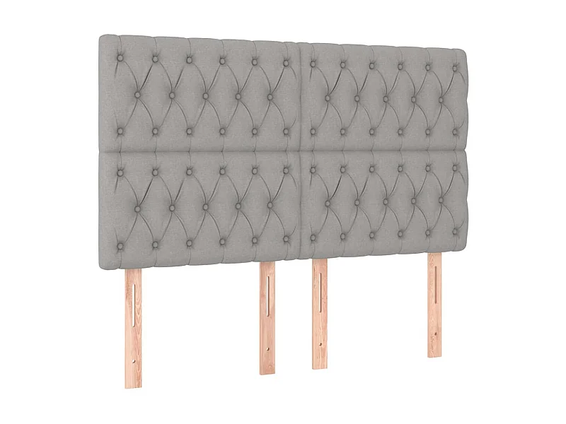 Cabeceros 4 unidades tela gris claro 72x7x78/88 cm ES32464