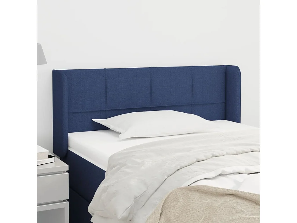 Cabecero de tela azul 93x16x78/88 cm ES86446