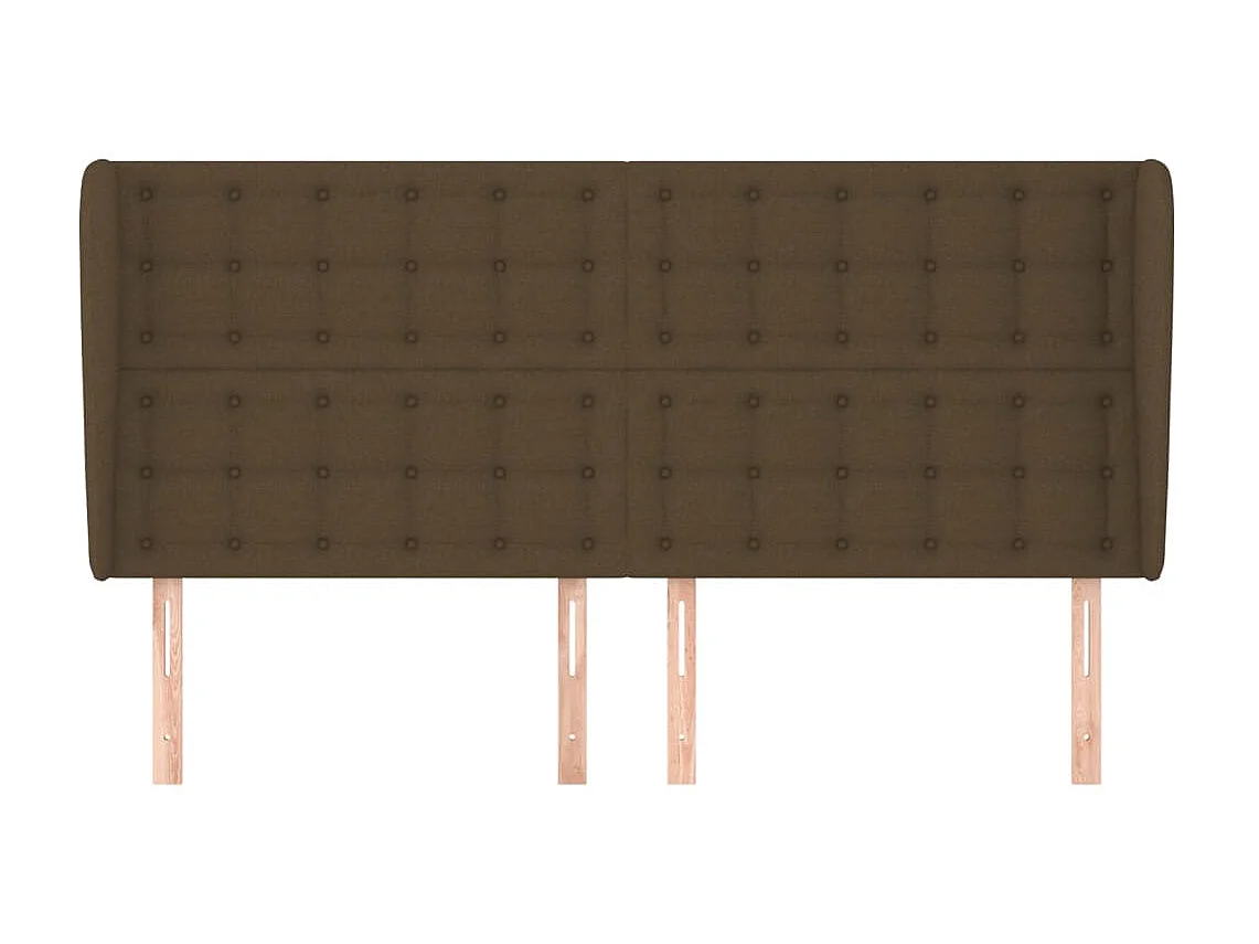 Kopfteil,Bettkopfteil mit Ohren Dunkelbraun 183x23x118/128 cm Stoff -gkd65595