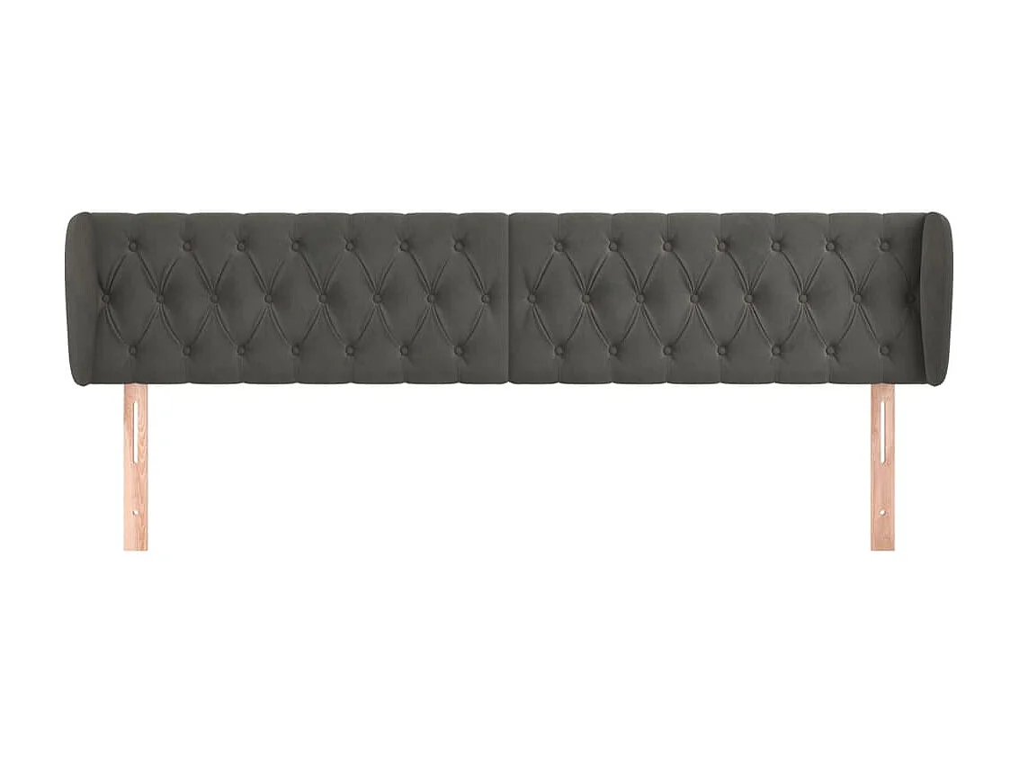 Tête de lit avec oreilles Gris foncé 183x23x78,88 cm Velours LKC41826 BonneVie Meuble