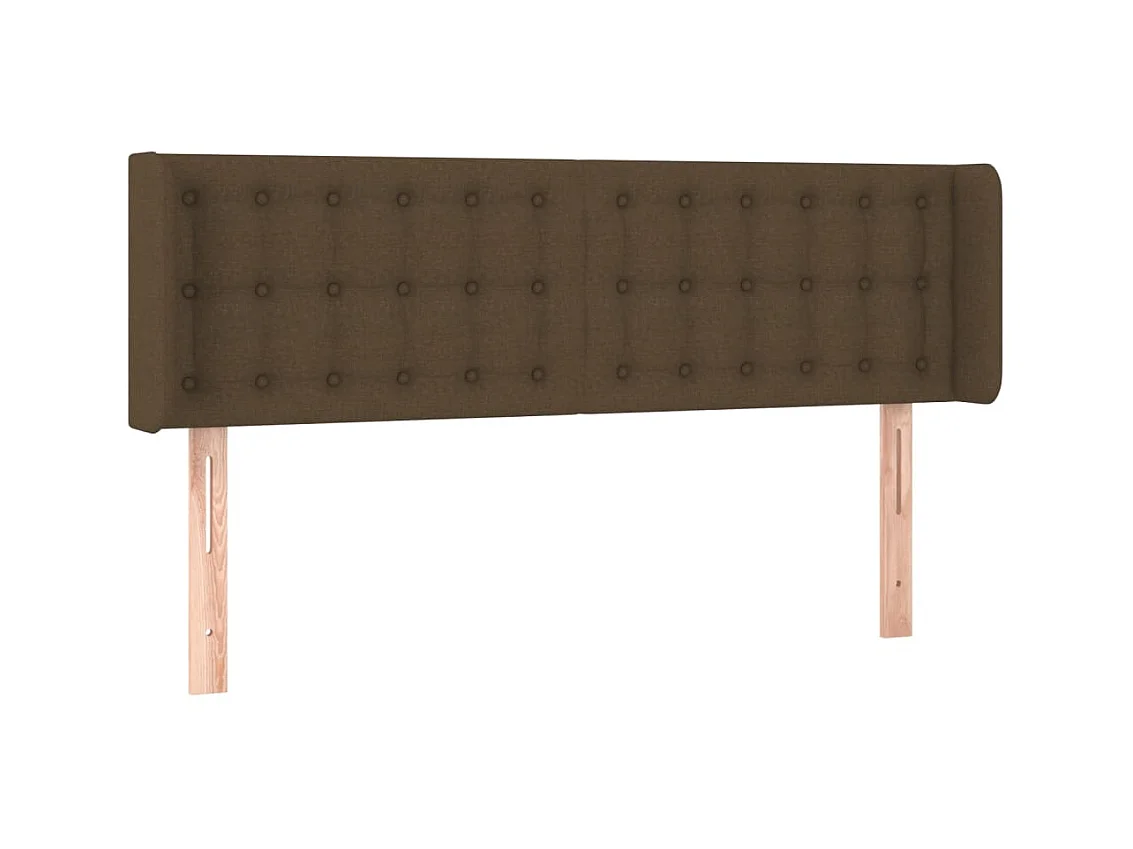 Testiera | Testata del letto ad Orecchio Marrone Scuro 147x16x78/88 cm in Tessuto