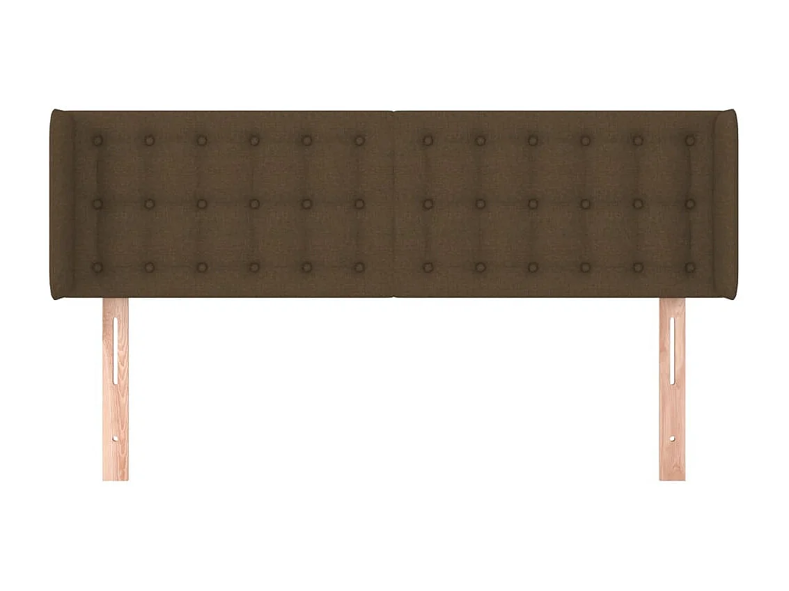 Tête de lit avec oreilles Marron Foncé 147x16x78/88 cm Tissu POI50783 BonneVie Meuble