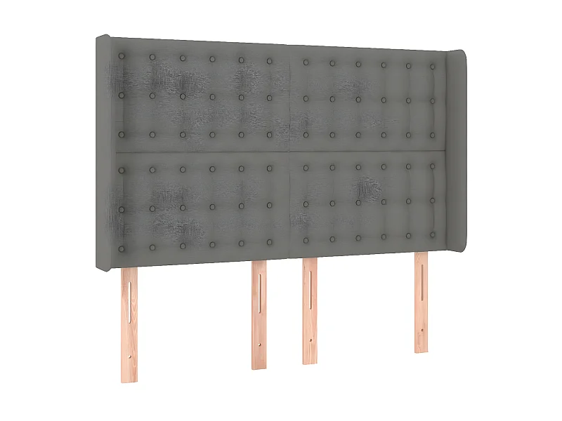 Kopfteil,Bettkopfteil mit Ohren Dunkelgrau 147x16x118/128 cm Stoff -gkd968391