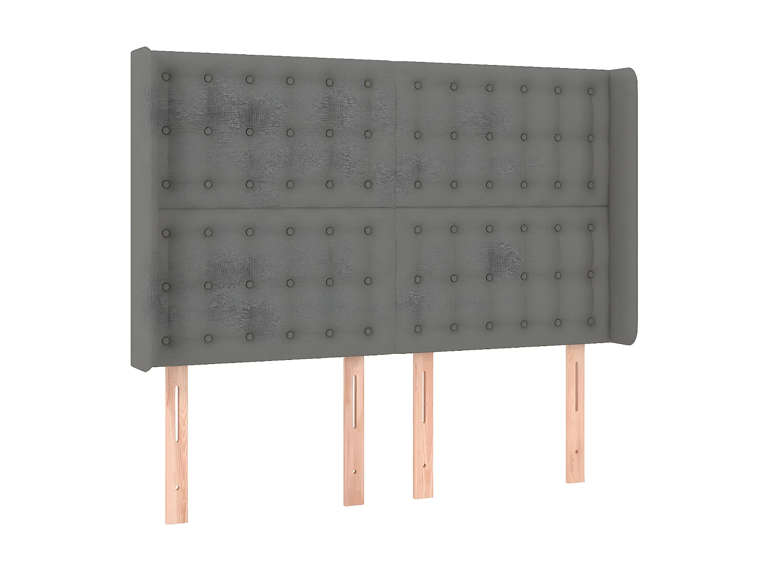 Tête de lit avec oreilles Gris foncé 147x16x118,128 cm Tissu LKC71218 BonneVie Meuble