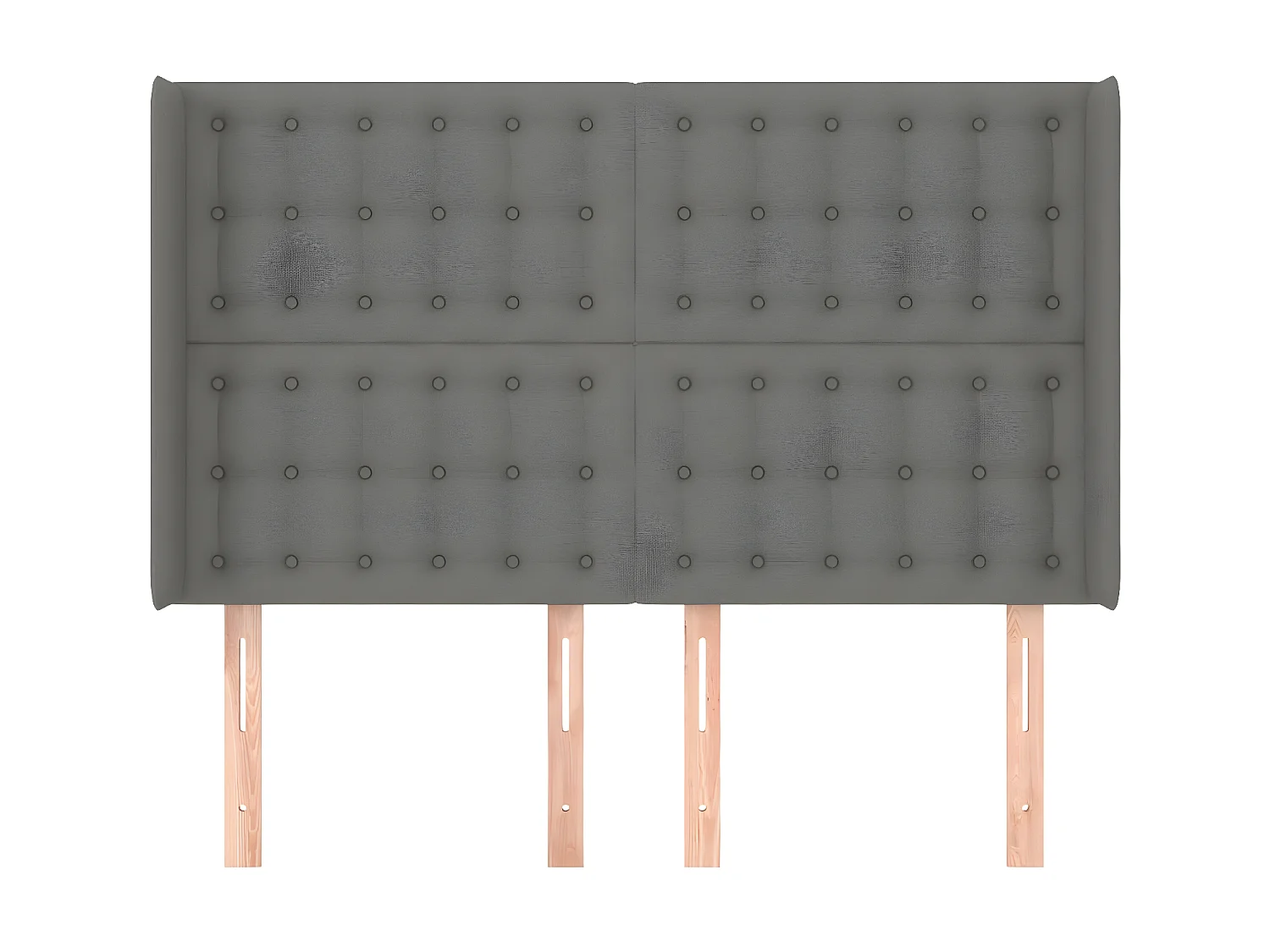 Tête de lit avec oreilles Gris foncé 147x16x118,128 cm Tissu LKC71218 BonneVie Meuble