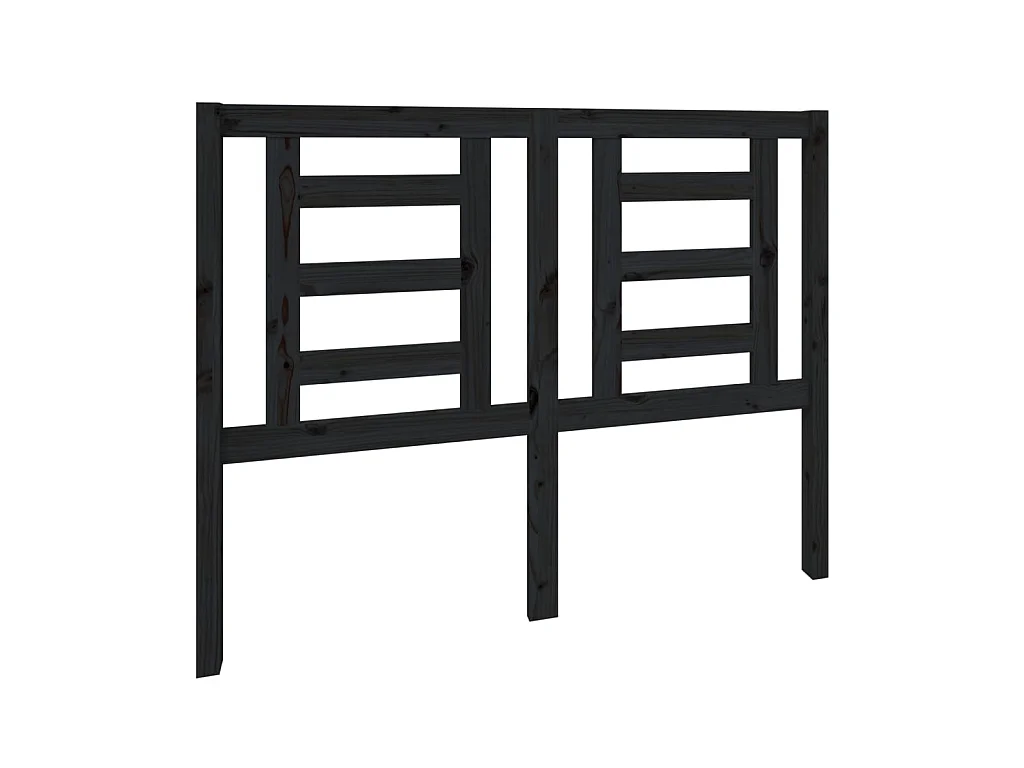 Hoofdbord 126x4x100 cm massief grenenhout zwart NL912680