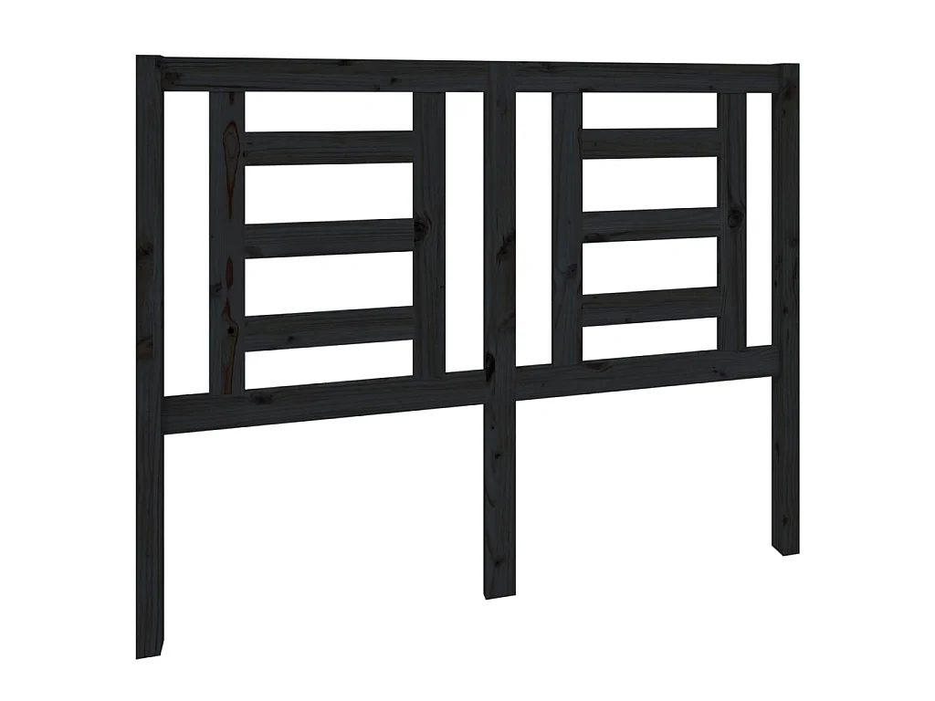 Tête de lit Noir 126x4x100 cm Bois massif de pin POI25980 BonneVie Meuble