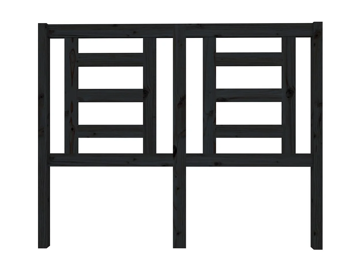 Tête de lit Noir 126x4x100 cm Bois massif de pin POI25980 BonneVie Meuble