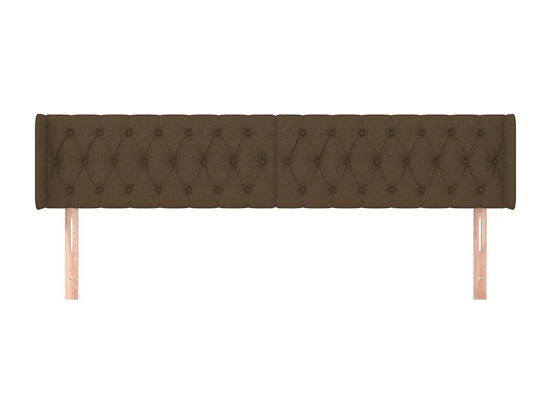 Tête de lit avec oreilles Marron Foncé 203x16x78/88 cm Tissu POI65132 BonneVie Meuble