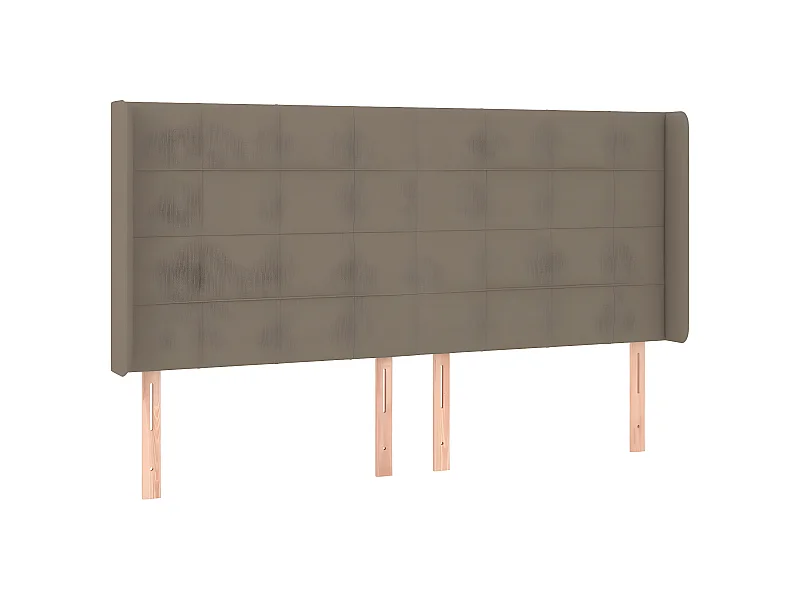 Tête de lit avec oreilles Taupe 183x16x118/128 cm Tissu POI85394 BonneVie Meuble