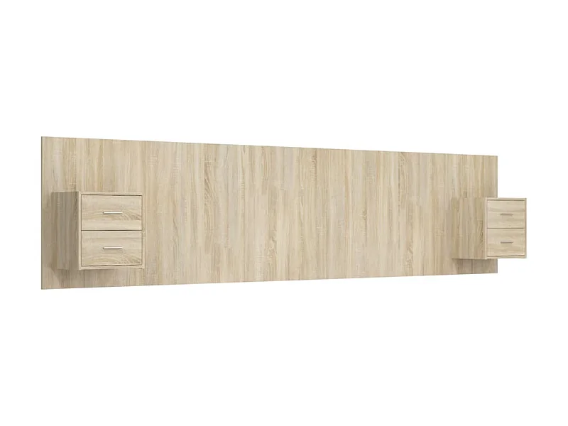 Testiera | Testata del letto Letto con Comodini in Legno Multistrato Rovere Sonoma