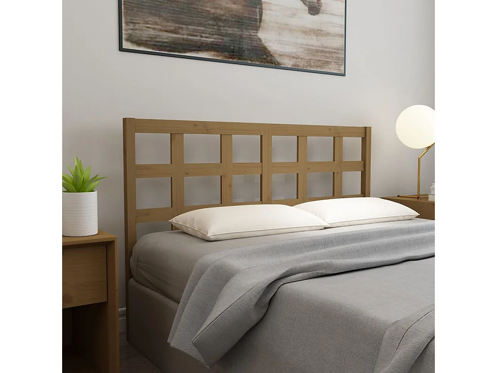 Cabeceira de cama 156x4x100 cm pinho maciço castanho mel PT830249