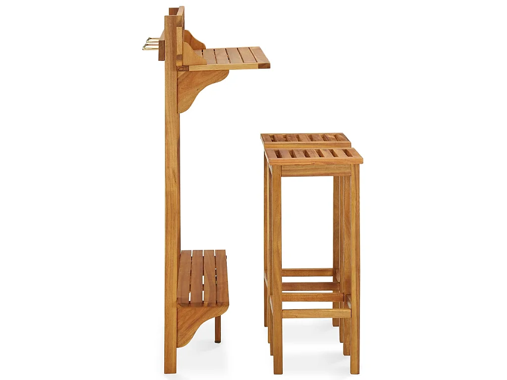 Juego de bar de balcón 3 piezas madera maciza de acacia ES95512
