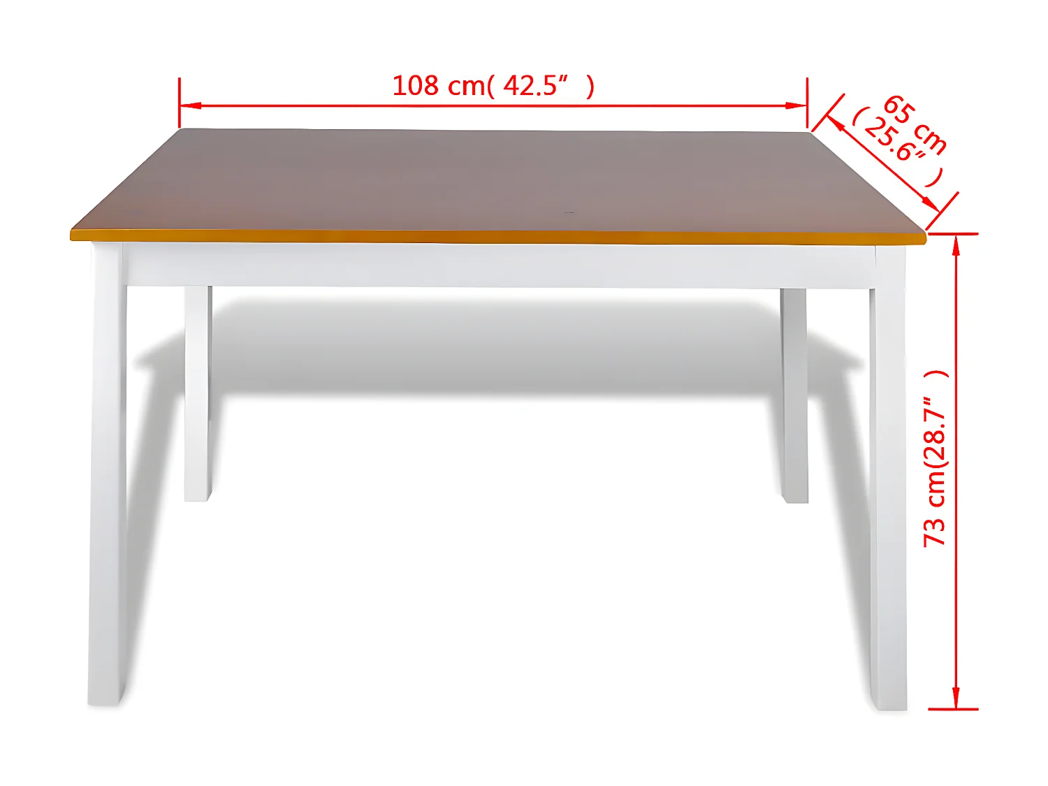 Ensemble de salle à manger 5 pcs Marron et blanc PLQ4877