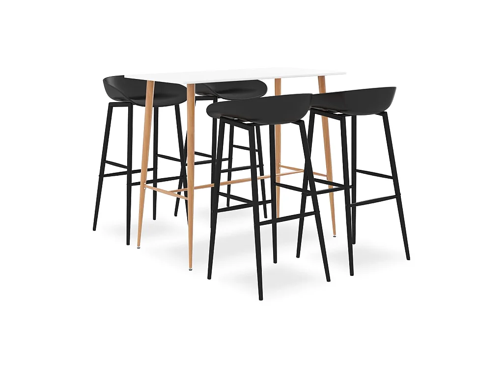 Ensemble de bar 5 pcs Blanc et noir LCS4893