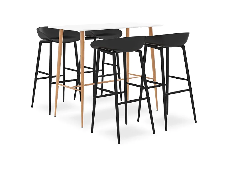Ensemble de bar 5 pcs Blanc et noir LCS4893
