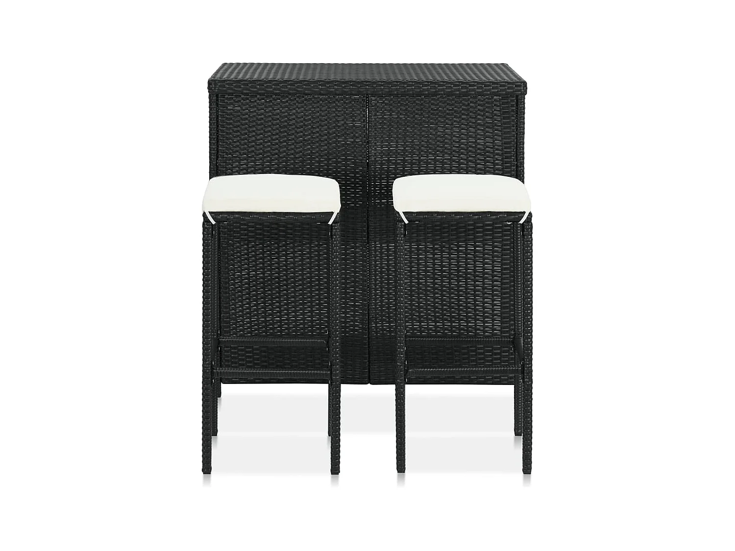 Ensemble de bar 3 pcs Résine tressée Noir LCS3234