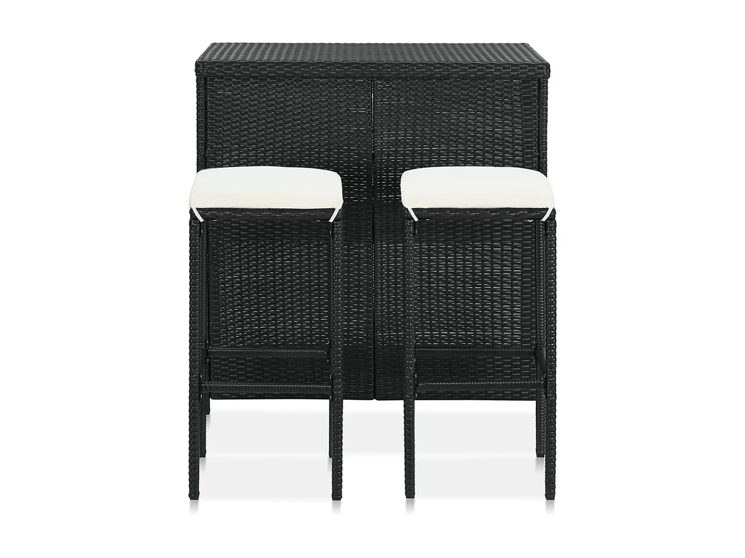 Ensemble de bar 3 pcs Résine tressée Noir LCS3234