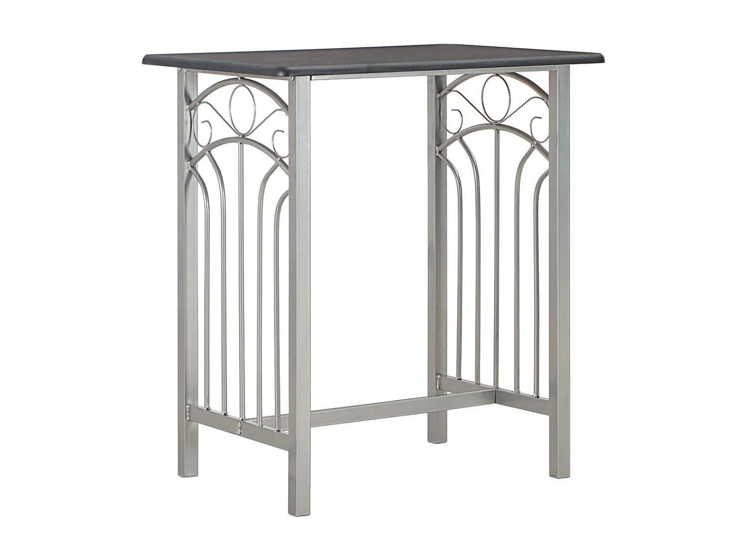 Ensemble de bar 3 pcs Bois et acier Noir LCS7540