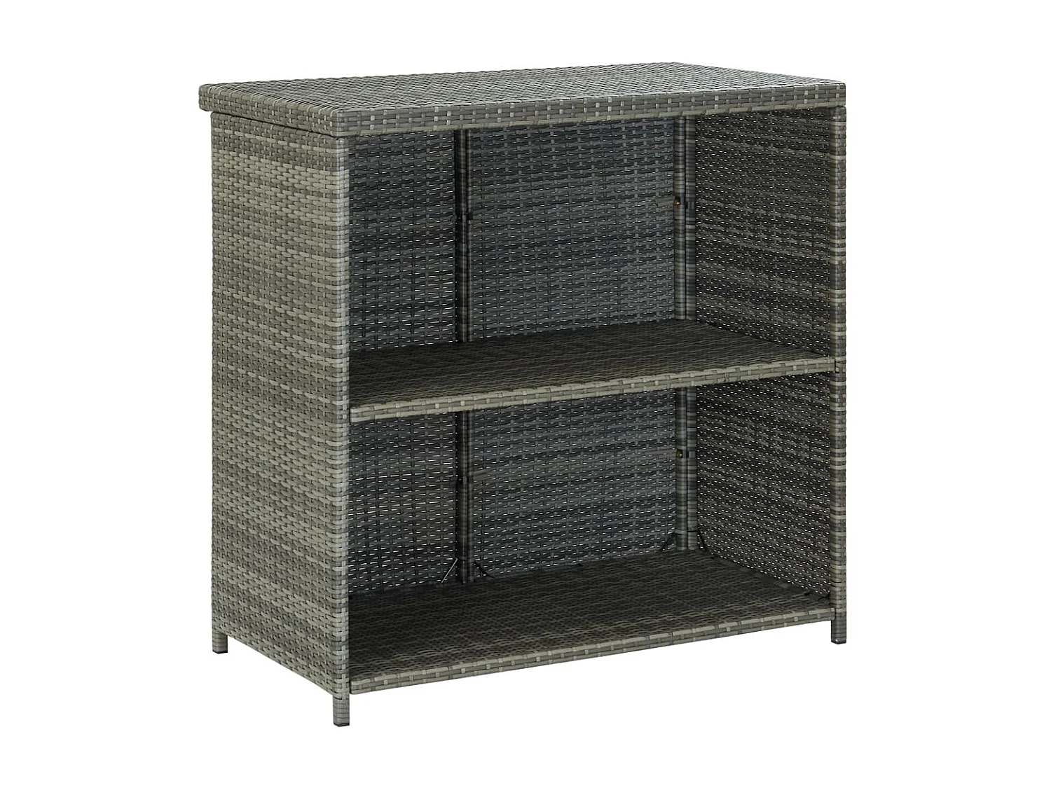 Ensemble de bar 3 pcs Résine tressée Gris LCS8723