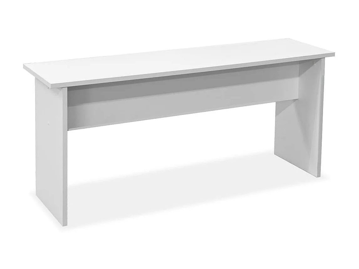 Table de salle à manger et bancs 3 pcs Bois d'ingénierie Blanc PLQ6820