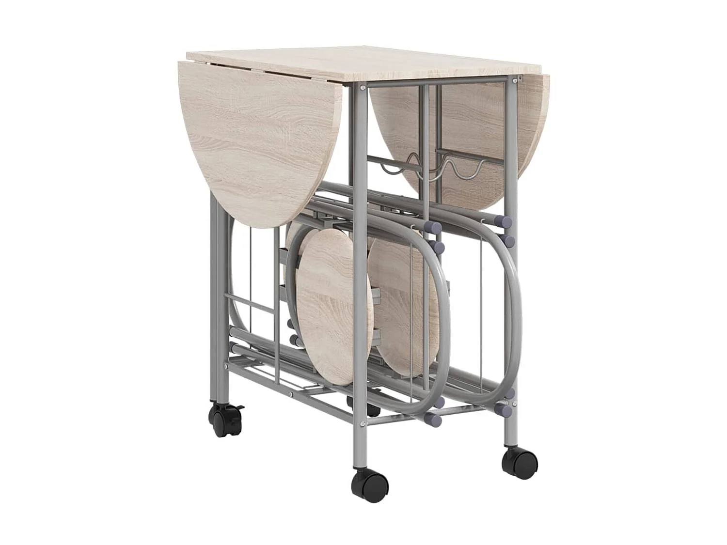 Ensemble de salle à manger pliable 5 pcs MDF PLQ9567