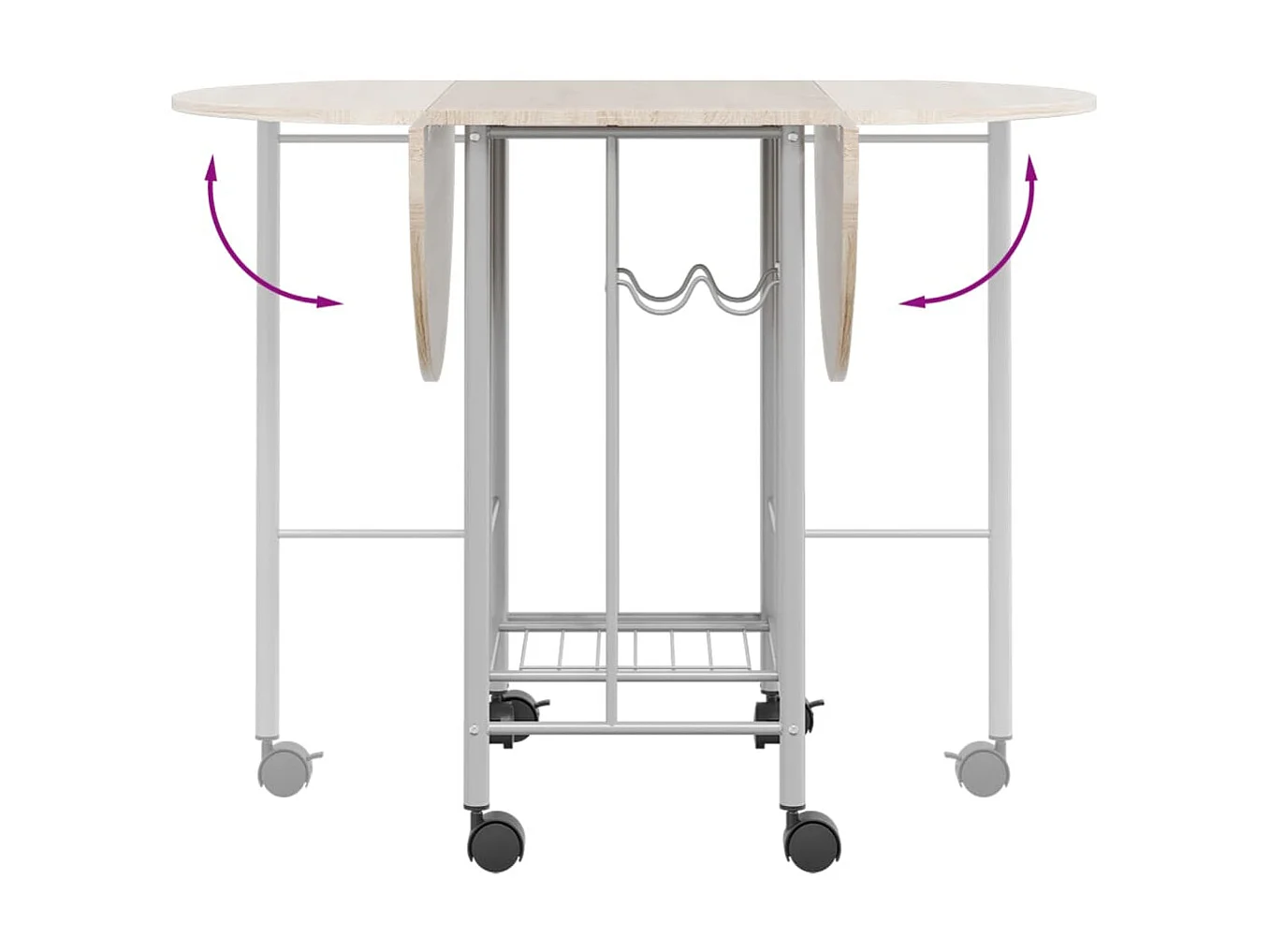 Conjunto de jantar dobrável 5 pcs MDF PT458406