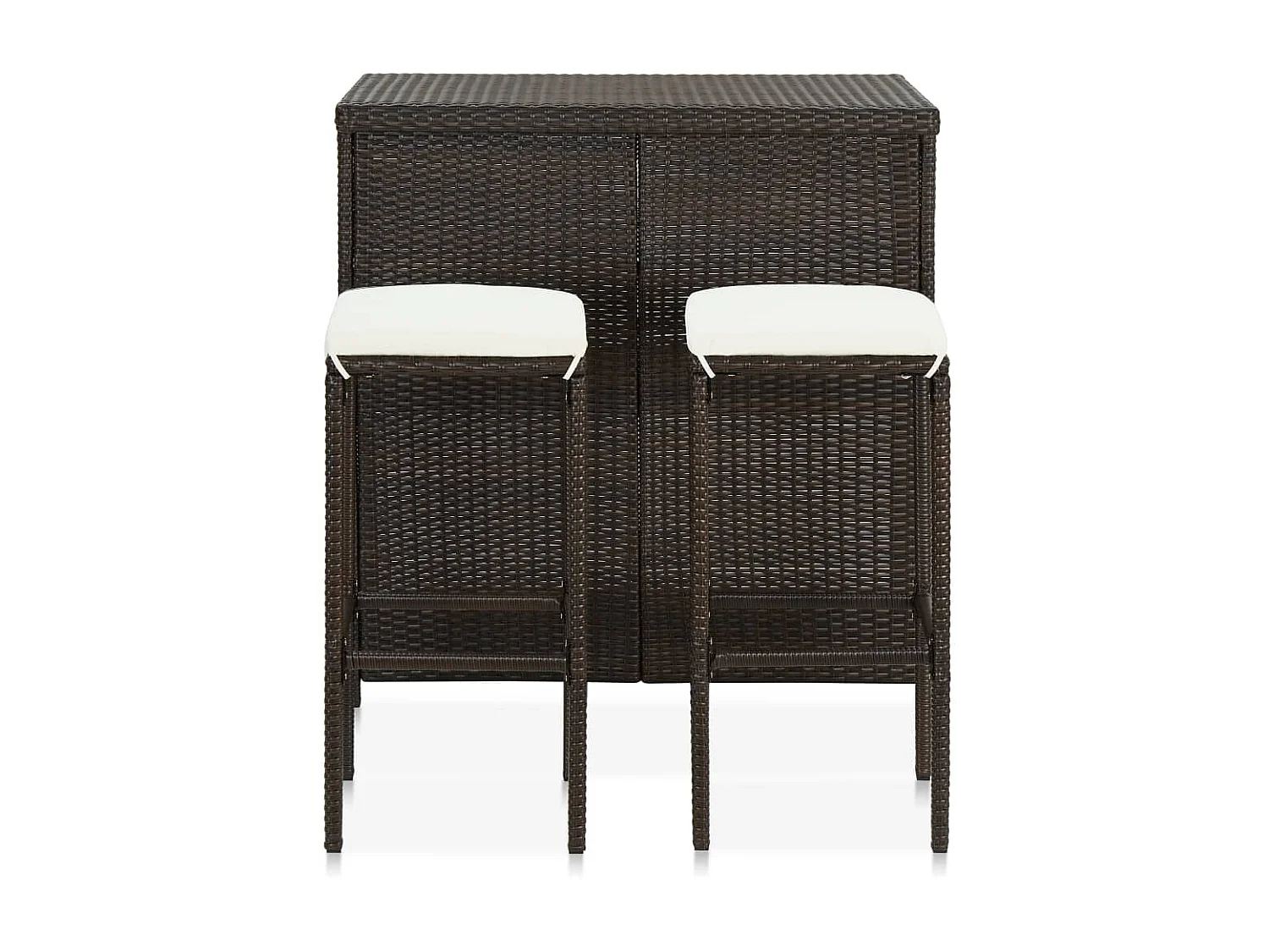 3-delige Barset poly rattan bruin NL566683