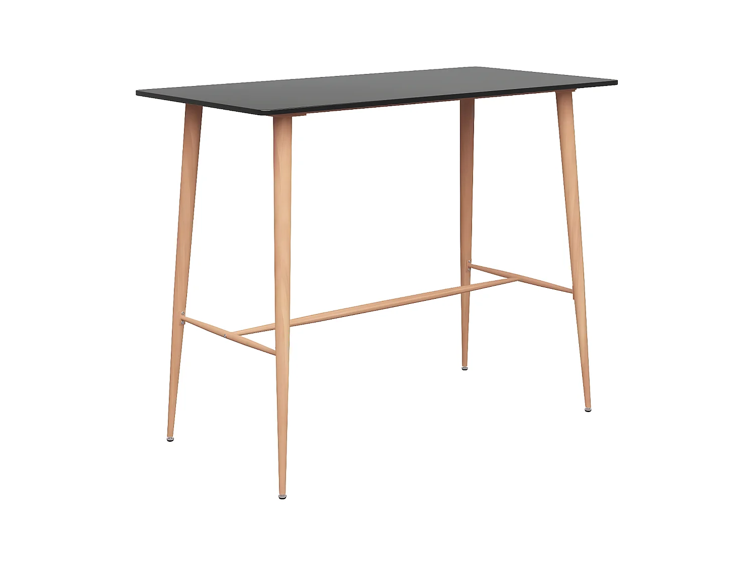 Mesa alta y taburetes de bar 5 piezas negro y blanco ES57938
