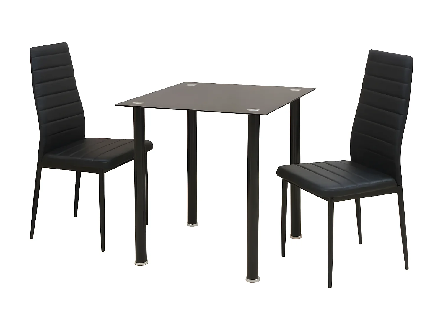 Ensemble de table et chaise de salle à manger 3 pcs noir LCS4866