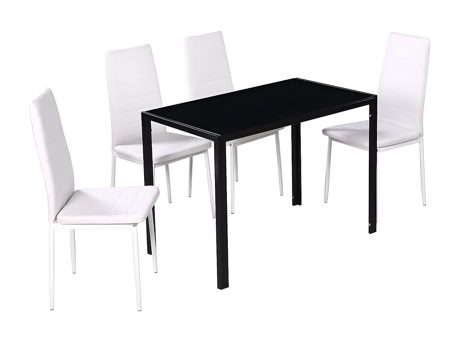 Eetkamerset 5-delig zwart en wit NL864162