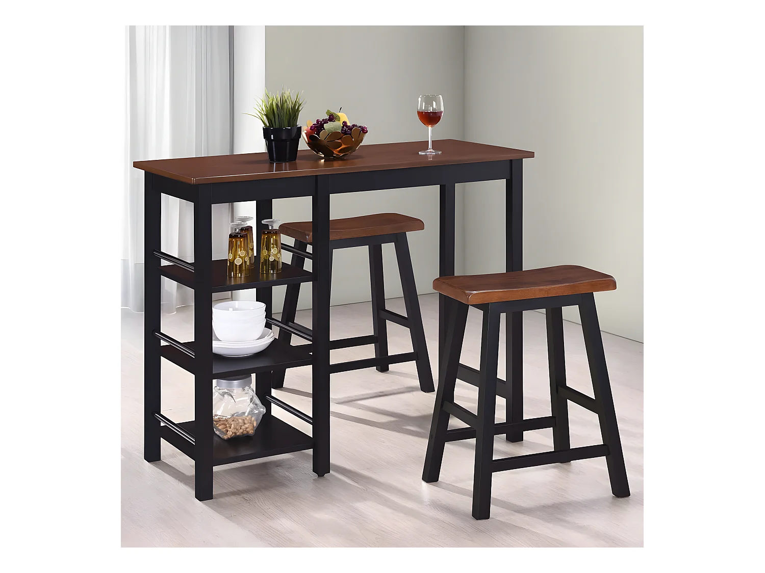 Assortiment de bar 3 pcs MDF Noir PLQ6285