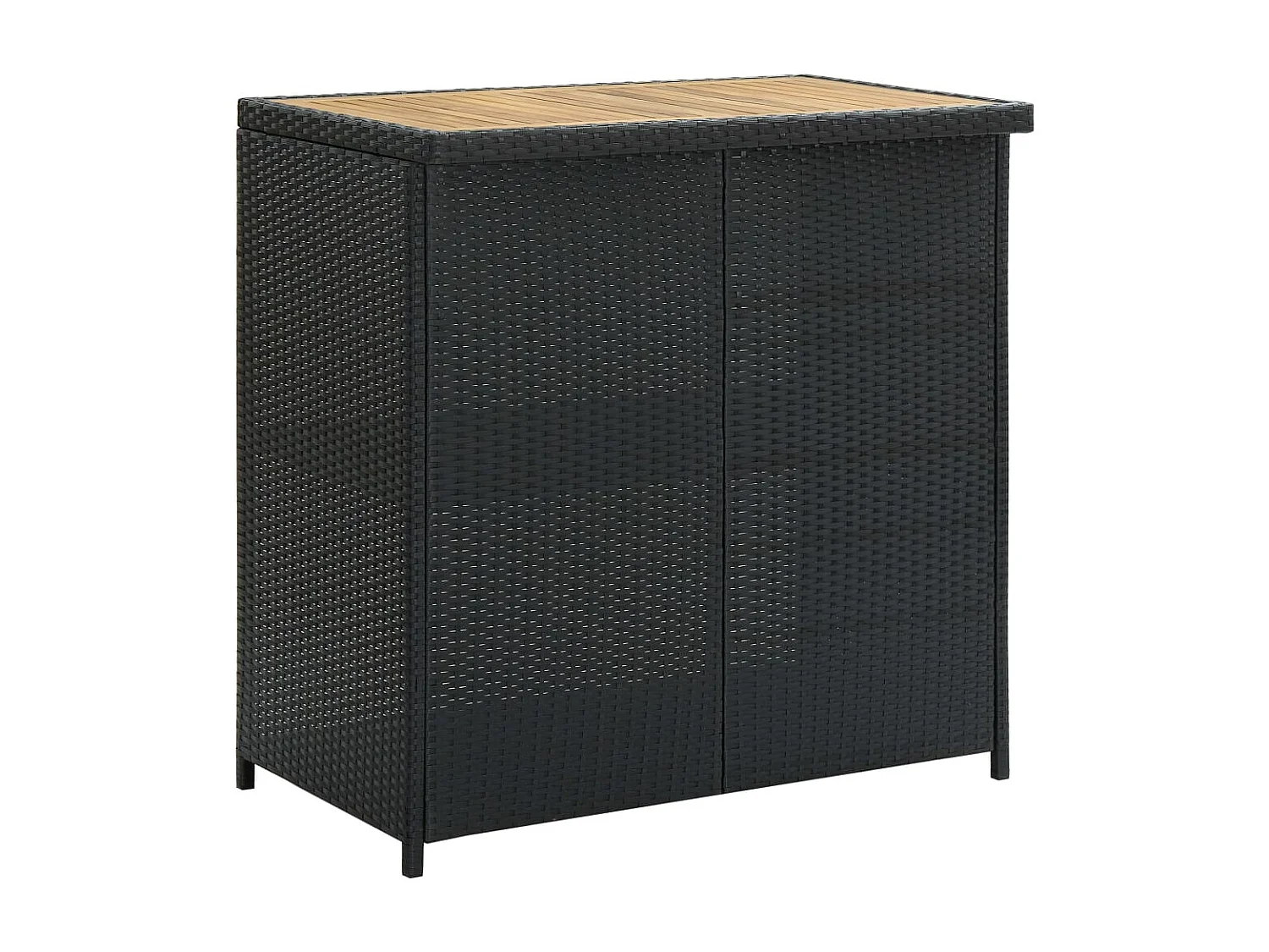 Ensemble de bar 3 pcs Résine tressée Noir LCS3269