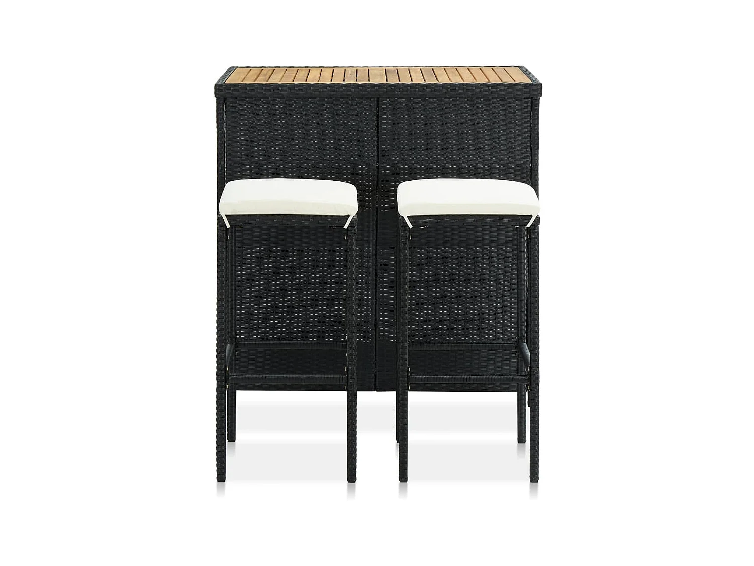Ensemble de bar 3 pcs Résine tressée Noir LCS3269