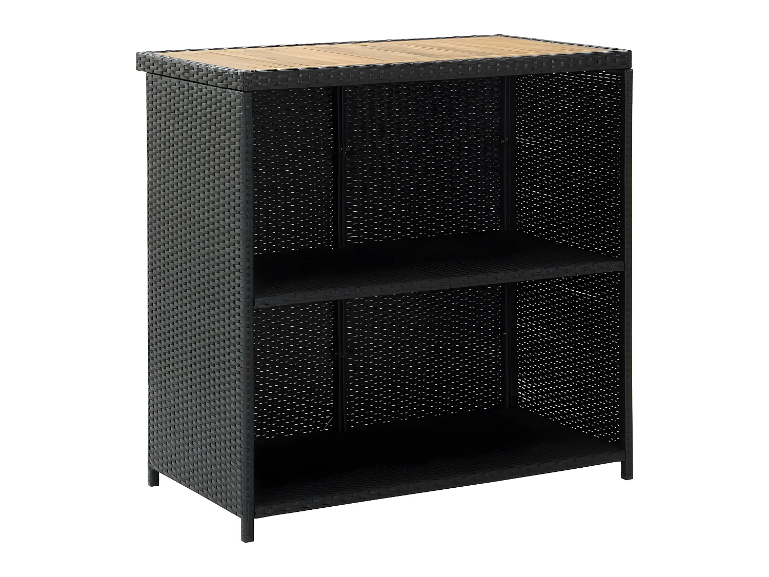 Ensemble de bar 3 pcs Résine tressée Noir LCS3269