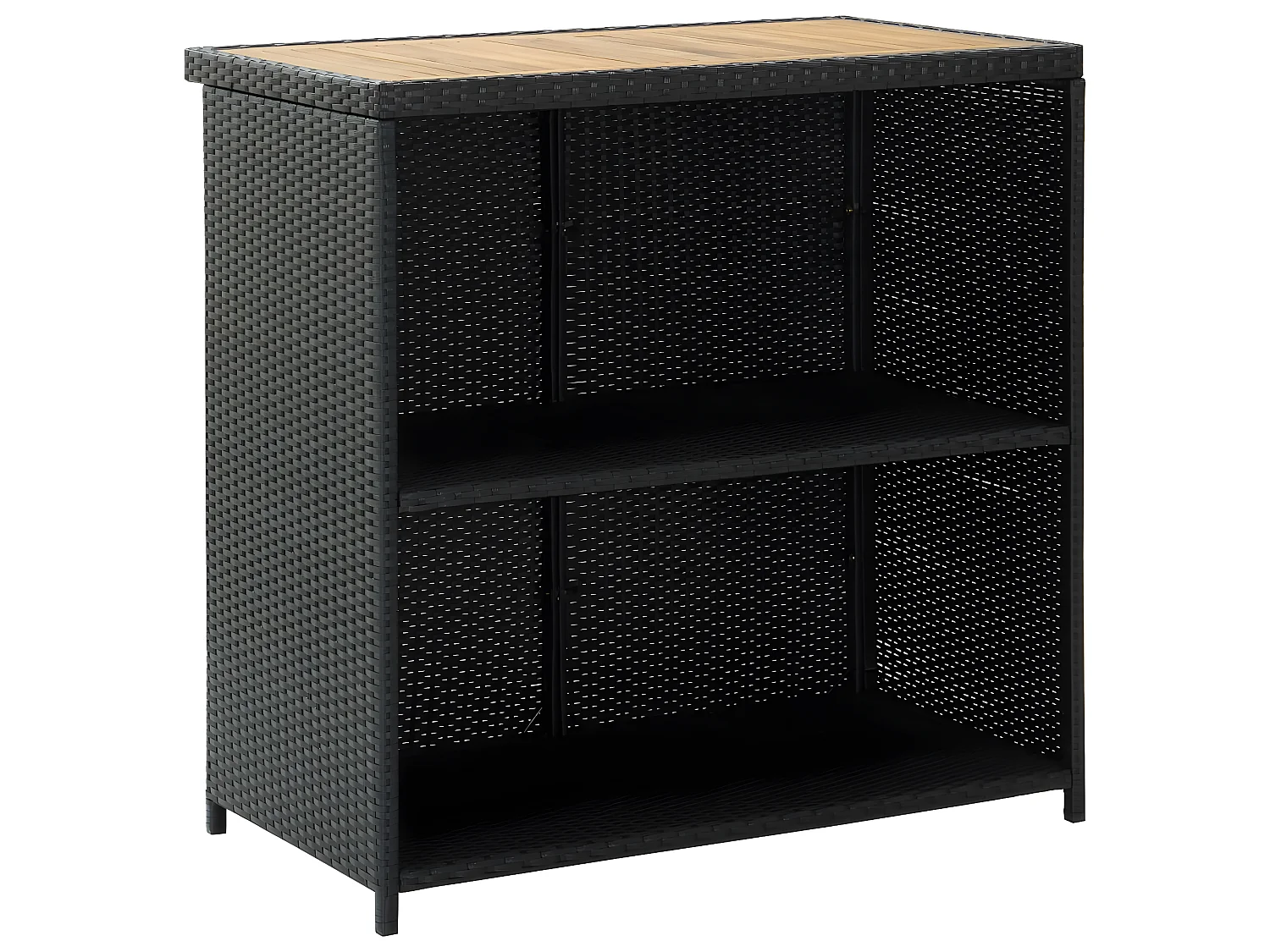 Ensemble de bar 3 pcs Résine tressée Noir LCS3269