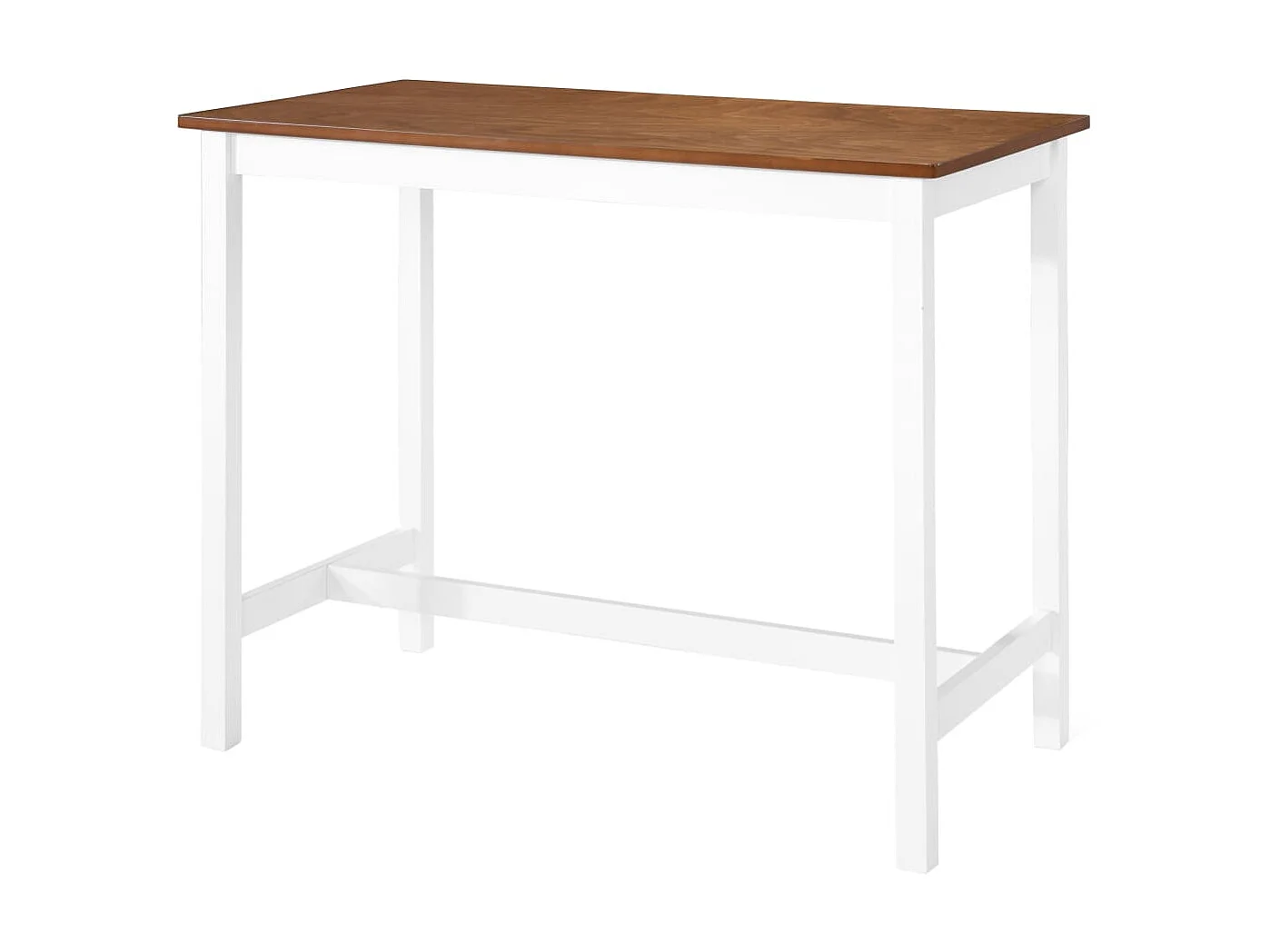 Table et chaises de bar 3 pcs Bois massif Marron et blanc LCS2265