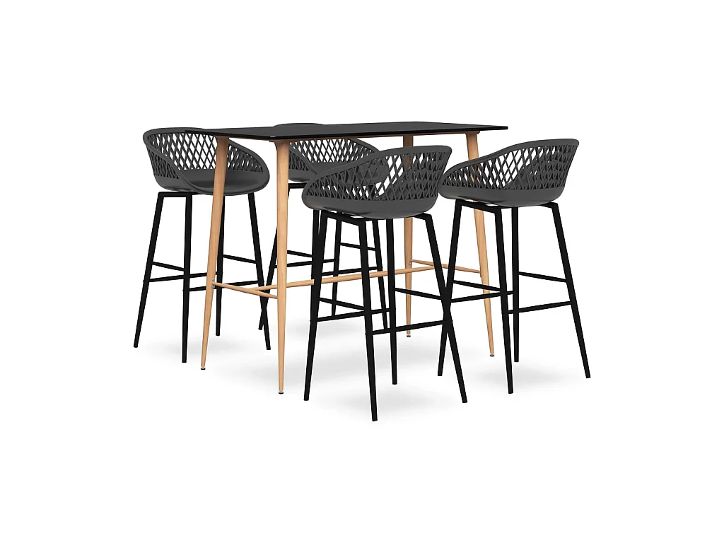 Ensemble de bar 5 pcs Noir et gris LCS8583